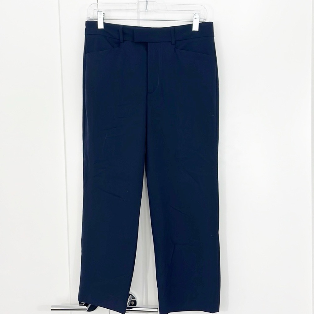 Zara XS Navy Blue Cropped Trousers with Pockets